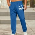 thumbnail image 5 of Tdoqot Mens Graphic Sweatpants with Pockets- Fashion Casual Baggy Elastic Waist Drawstring Wide Leg Pants Blue Size 2XL, 5 of 8
