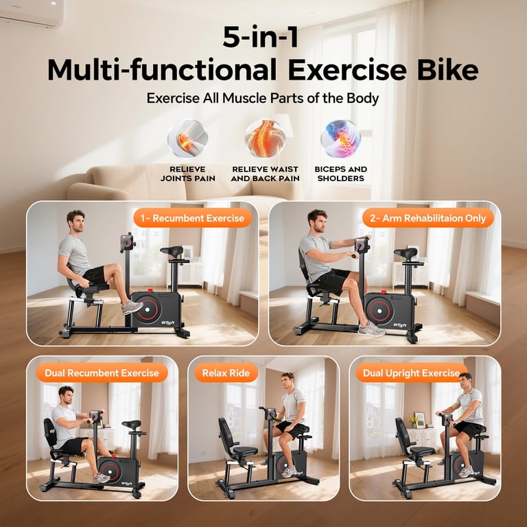 Pooboo Fitness Recumbent Exercise Bike, Back-friendly, Magnetic