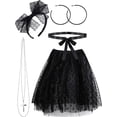thumbnail image 1 of Set de disfraz de estrella pop Hicarer de encaje para mujer de Los 80 5 accesorios, 1 of 3