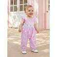 thumbnail image 6 of BemeyourBBs Toddler Baby Girls Summer Clothes Cute Infant Baby Girls One Piece Outfit Romper Overalls Ice Cream Embroidery Ruffled Sleeves Square Neck Jumpsuit, 6 of 9