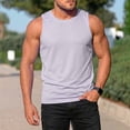 thumbnail image 2 of Men's Tank Top Cotton Spandex Blend, Sleeveless Gym Shirt, Close-Fitting Crewneck Muscle Fit, Quick Dry Moisture Wicking, Breathable Athletic Workout Top | Zenithor,Silver L, 2 of 9