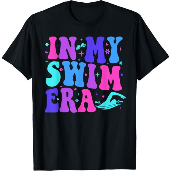 Retro In My Swim Era Swimming Swimmers Women Men Kids T-Shirt men and women can wear, black, white, gifts