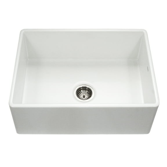 Houzer Platus 30 in White Fireclay Apron Front Farmhouse Single Bowl Kitchen Sink - PTS-4100 WH