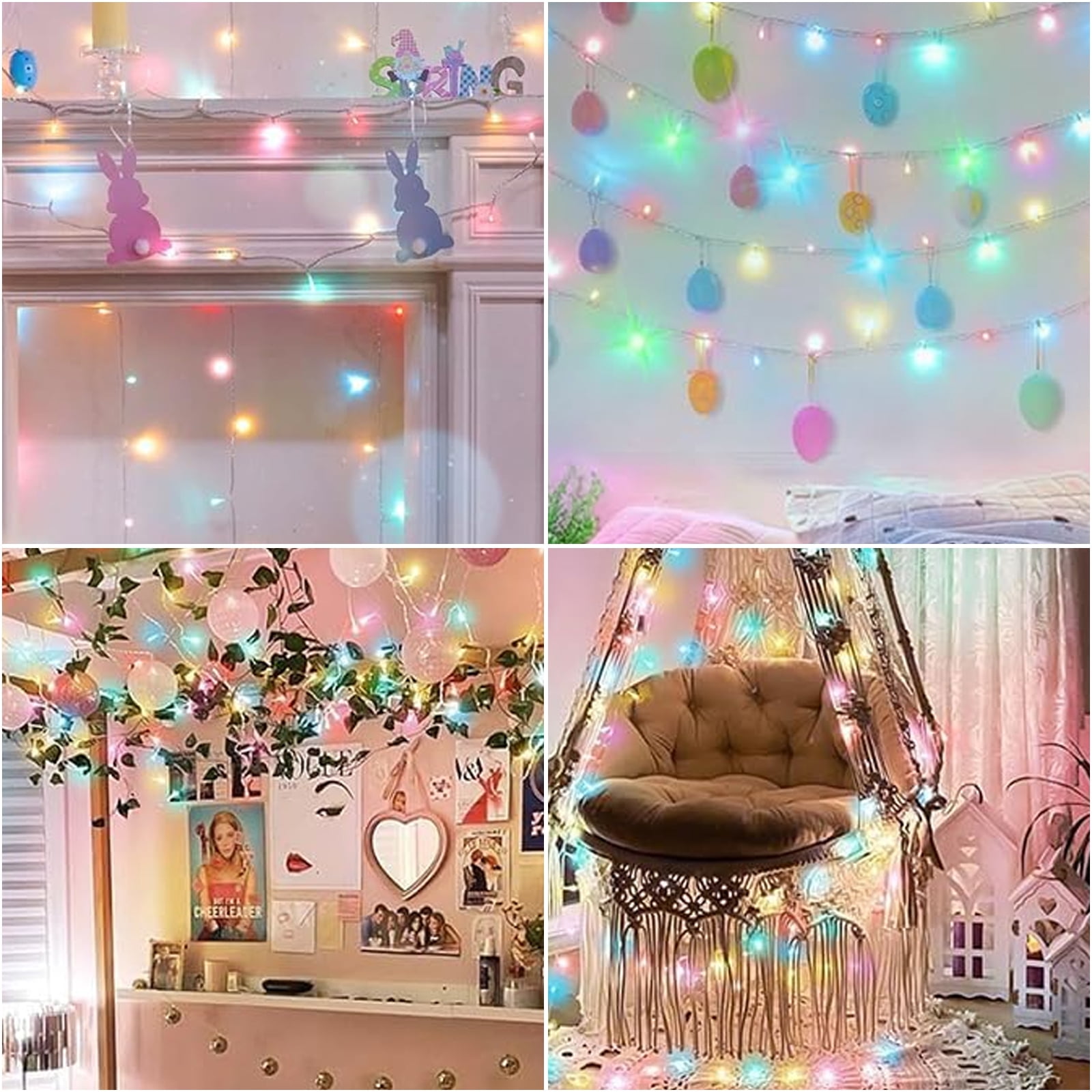 165FT 500 LED String Lights, Pastel Multicolor (Light Green/Warm White/Pink/Light Blue/Purple) Fairy Lights Plug in, 16 Modes Transparent Wire, 3m Power Cord, 29V Low Voltage for Indoor Outdoor Decor