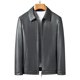 thumbnail image 3 of Chaqueta de cuero genuino para hombre, con cuello alto, de lujo, para otoño e invierno, además de abrigo sencillo y cálido de terciopelo, 3 of 5