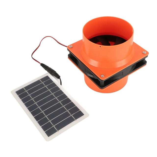 Solar Powered Exhaust Fan, Solar Vent Fan Safe and with Baffle for Round Ducts