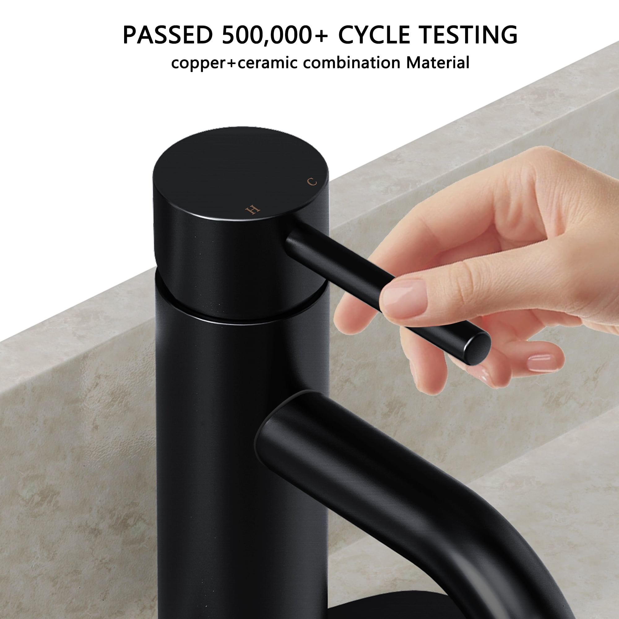 Matte Black Bathroom Sink Faucet Single Handle Bathroom Faucet Black Single Hole Vanity Faucet Modern RV Faucet Deck Mount 1 Hole or 3 Hole