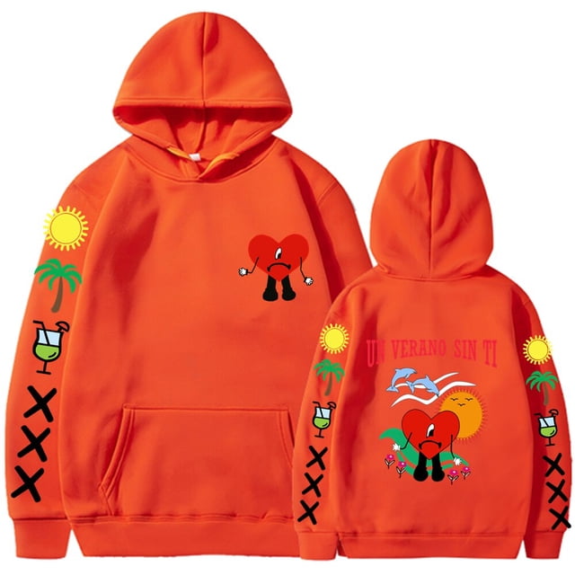 Sudadera con capucha con estampado de Bad Bunny UN VERANO SIN TI para hombre y mujer, suéter Unisex de gran tamaño, ropa de calle, abrigos