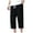 Black, variant on Hanes Men's Linen Cotton Capri Pants Loose Fit Elastic Waist Wide Leg Baggy Harem Pants Big and Tall Men Sports Pants Light Blue XL