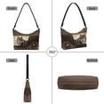 thumbnail image 4 of Kuiaobaty Wolf Print Underarm Sling Bag for Women Large Capacity Leather Hobo Purse Tote Bag with Zipper Closure Casual Sturdy Shoulder Handbag for Travel & Work Brown, 4 of 7