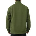 thumbnail image 6 of KeShDi Mens Flannel Men Button Style Solid Color Stand Collar Long Sleeves Small Squares Sweater Army Green M, 6 of 7