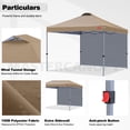 thumbnail image 3 of MASTERCANOPY 8 x 8ft Pop-up Canopy Tent with 1 Sidewall, Khaki, 3 of 7