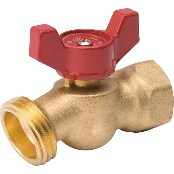 B&K Industries Hose Bibb 102-453HN - Brass, Compact, Non-Kink, 1/2 x 1/2 In FPT x M Hose