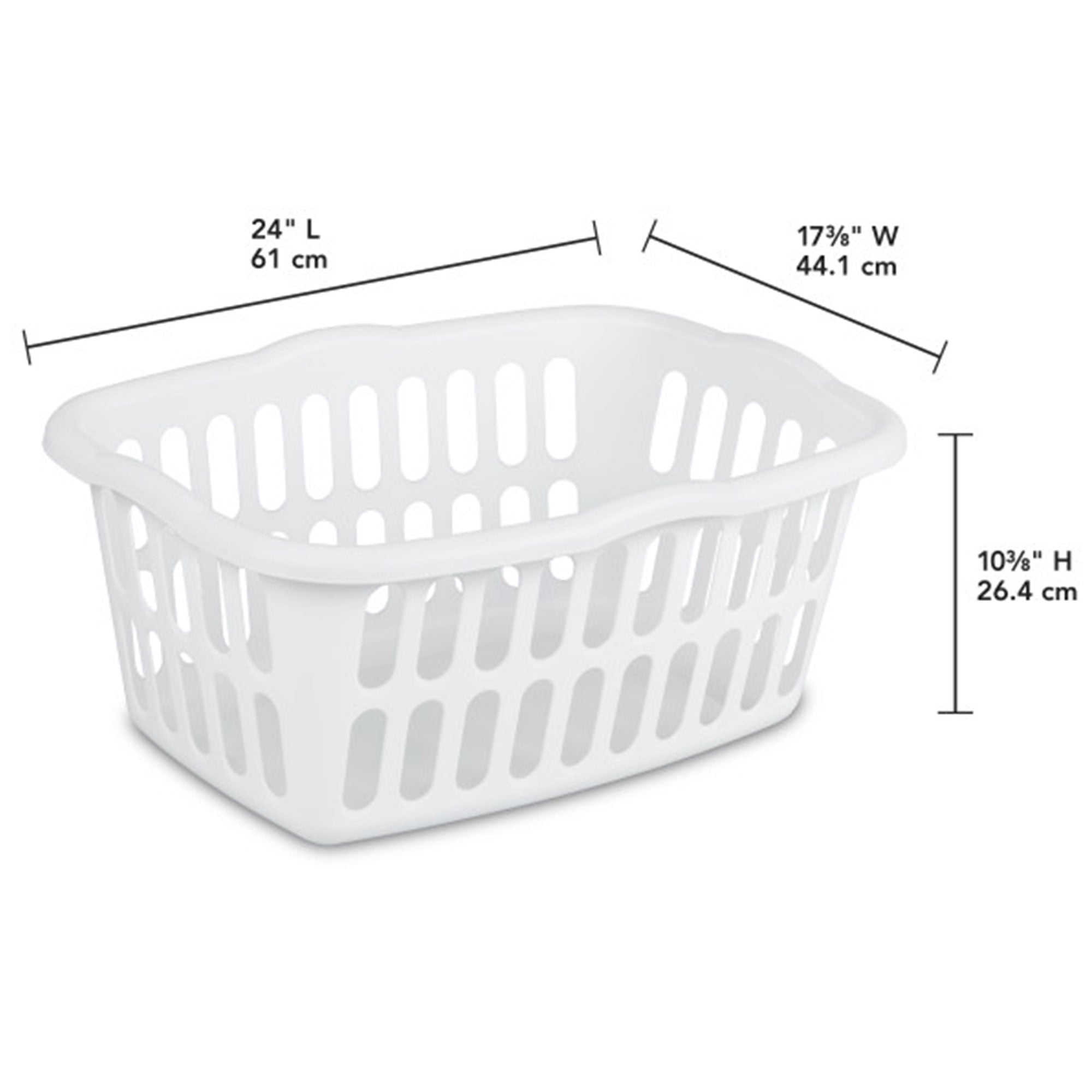 Sterilite 1.5 Bushel Large Rectangular Plastic Laundry Basket Bins, 12 Pack