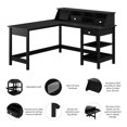 thumbnail image 4 of Pemberly Row 60W L Shaped Computer Desk w/ Storage & Organizer in Classic Black, 4 of 6