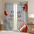 thumbnail image 2 of Erosebridal Teens Eat Sleep Football Blackout Curtains Set of 2 (52x84 Each),Rugby Sport Gamer Window Curtains for Kids Boys,Breathable Home Decor, 2 of 6