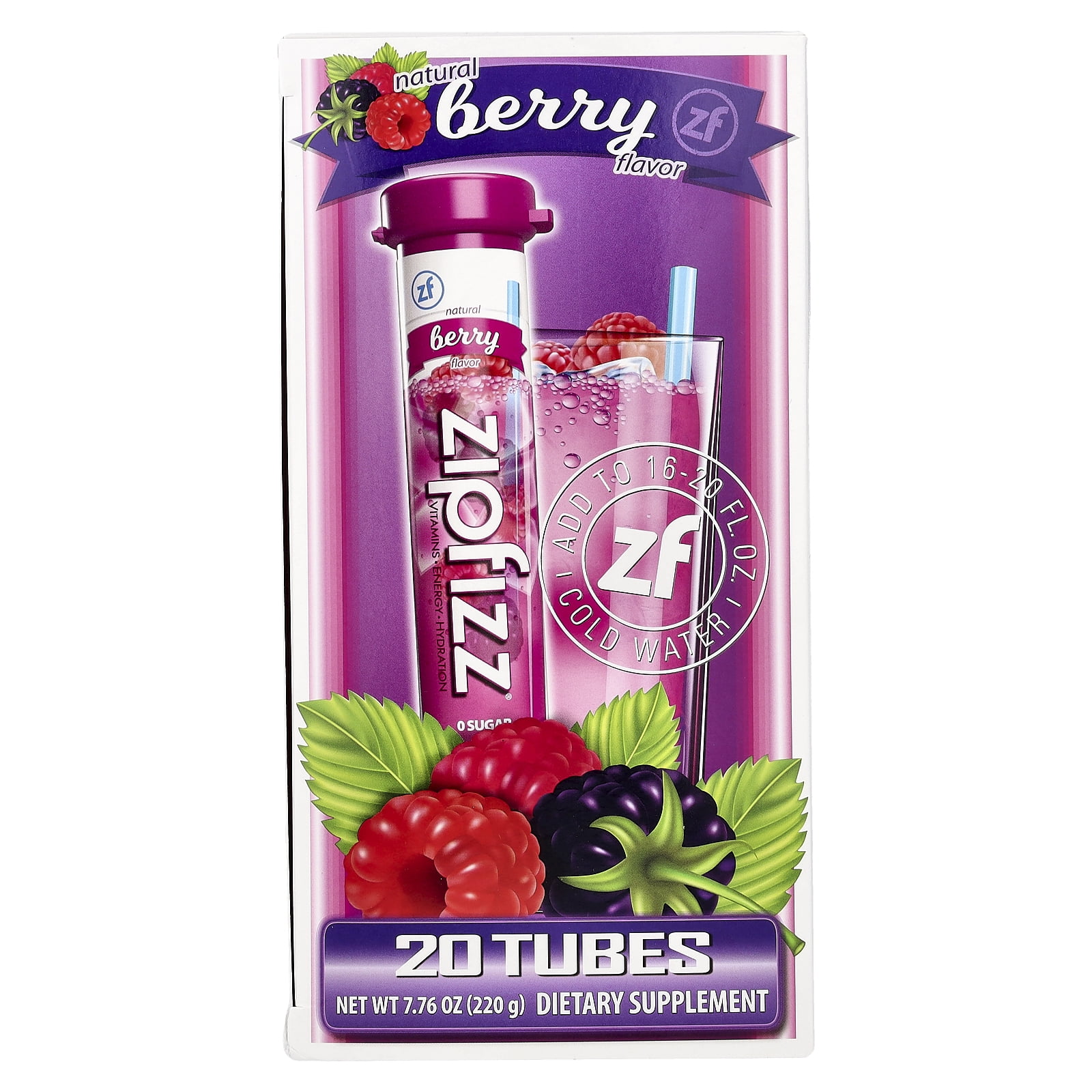 16.berryさん Zipfizz, Healthy Energy Drink Mix, Berry, 20 Count - Walmart.com