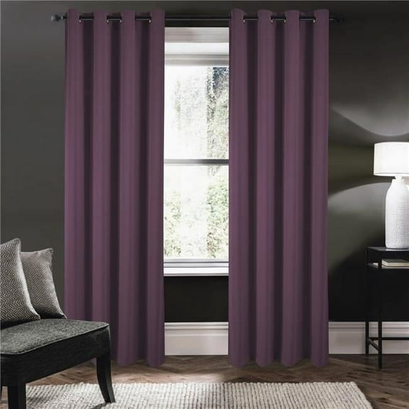 RT Designers Collection PNR52274 95 in. Riley 100 Percent Blackout Grommet Panels, Purple