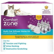Comfort Zone MultiCat Calming Diffuser Kit, Cat Pheromone 3 Diffusers and 6 Refills-48ml, New Formula
