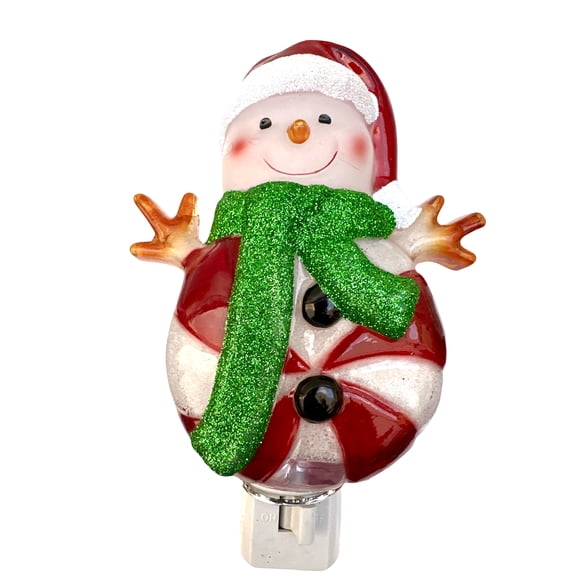 Christmas Snowman Night Light - Santa Snowman Night light By Ganz