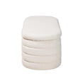thumbnail image 4 of Baxton Studio Betiana Boucle Fabric Bedroom, Storage Bench, Channel-Tufted Design, Wood Legs, Cream, 4 of 10