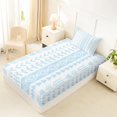 thumbnail image 4 of jejeloiu Airy Geometric Twin Sheets For Girls,Light Tribal Bedding,Sky Blue White,3pcs,1 Fitted Sheet and 1 Pillowcase, 4 of 6