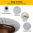 thumbnail image 3 of Elastic Fitted Round Tablecloth, Grey Waterproof Stretch Table Cover for 55"-60" Tables, Vintage Leather Patterned Texture Solid Modern Washable Outdoor Tablecloths for Patio, Picnic, Camping, 3 of 9