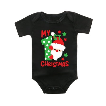 

Boys Girls Short Sleeve Christmas Cartoon Letter Print Romper Bodysuit Fall Clothes Girls Outfits Size 6 Baby Bunting Girl Long Sleeve Shirt Toddler Long Sleeve Shirt Plain Bodysuit for Boy Long
