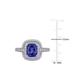 thumbnail image 3 of 2.12 Carat (Ctw) Tanzanite Double Halo Ring in 14K White Gold with Diamonds, 3 of 6