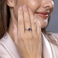 thumbnail image 3 of ANGARA Natural Semi Bezel-Set Solitaire 1.2 ct Blue Sapphire Bypass Ring in 14K White Gold for Women (Size-6.5mm) | September Birthstone, Anniversary, Jewelry Gift for Women | Natural Sapphire Ring, 3 of 11