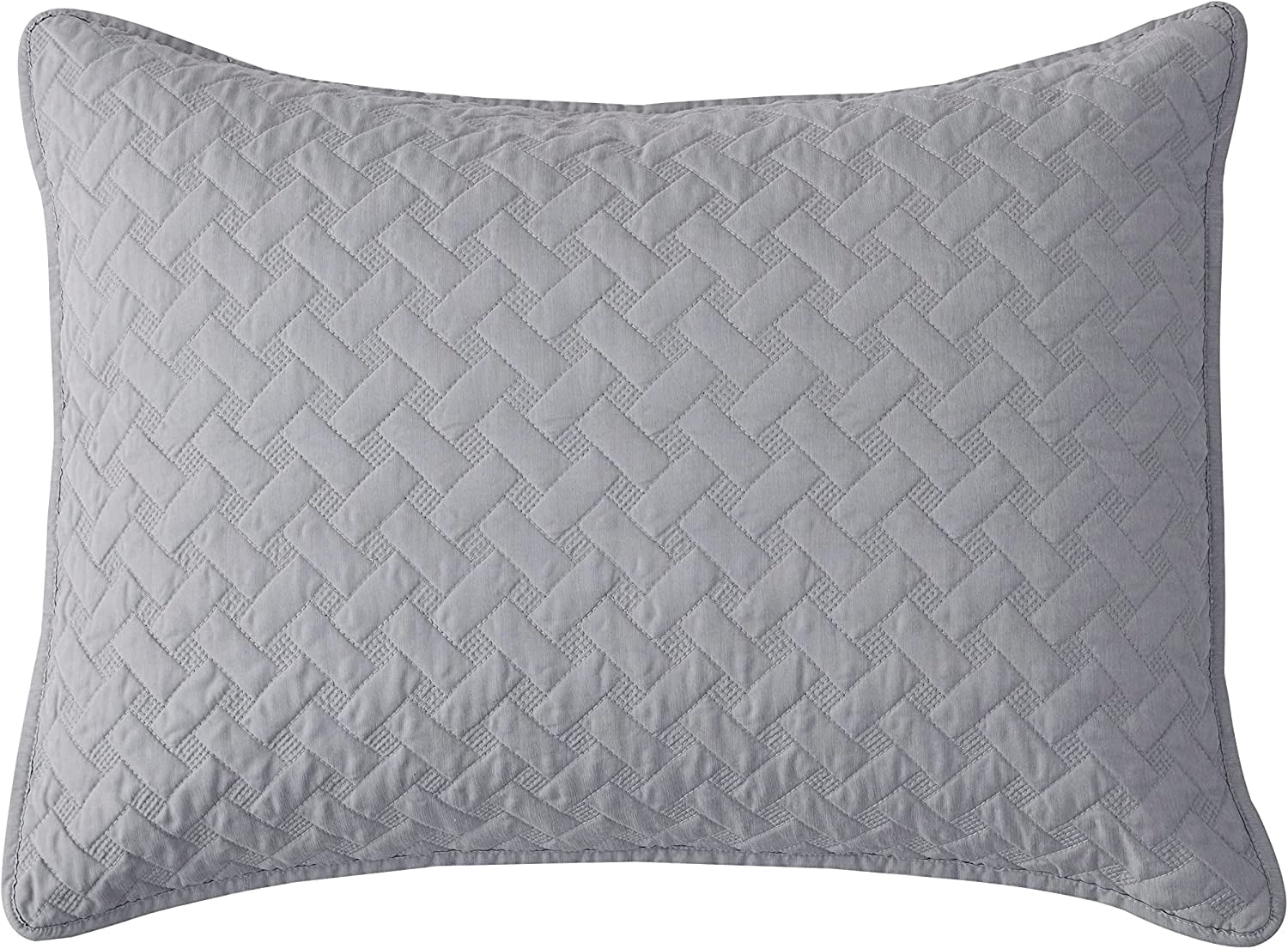 Chezmoi Collection Randall 3-Piece Soft Cooling Bamboo Fiber Quilt Bedspread Basketweave Quilted Coverlet Set (King, Light Gray)