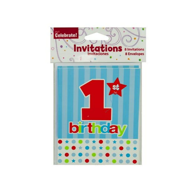 Bulk Buys Pa279 72 1st Birthday Invites Walmart Com Walmart Com