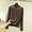 Coffee, variant on Ladies' Casual High Neck Solid Color Tight Warm Close Fitting Long Sleeved Base Layer Shirt Top Green XXL