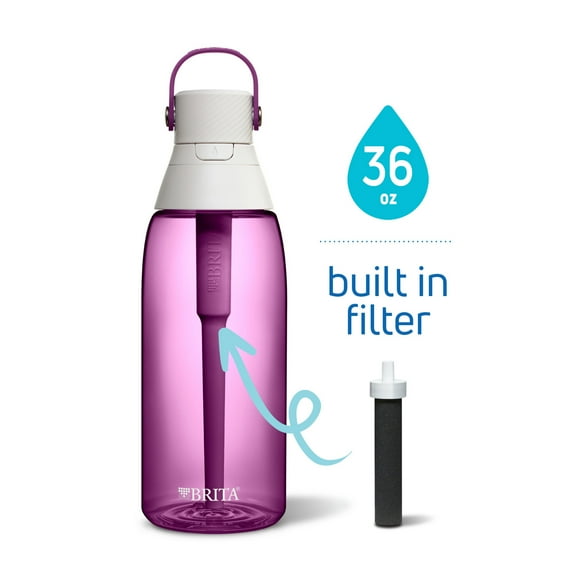 Brita 36 oz Orchid Premium Leak Proof Filtered Water Bottle with Straw