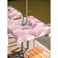 thumbnail image 2 of Square Outdoor Tablecloth with Umbrella Hole Pink Coastal Shell Outside Table Cloth Waterproof Patio Table Cover Summer Beach Ocean Nautical Zipper Tablecloths for Picnic Party Camping 60x60 Inch, 2 of 8