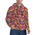 thumbnail image 2 of Pofeuu Skull blue daisy flower Print Mens Casual Hooded Collar Drawstring Hoodies Pullover Sweatshirts Casual Long Sleeve Shirts-X-Large, 2 of 7