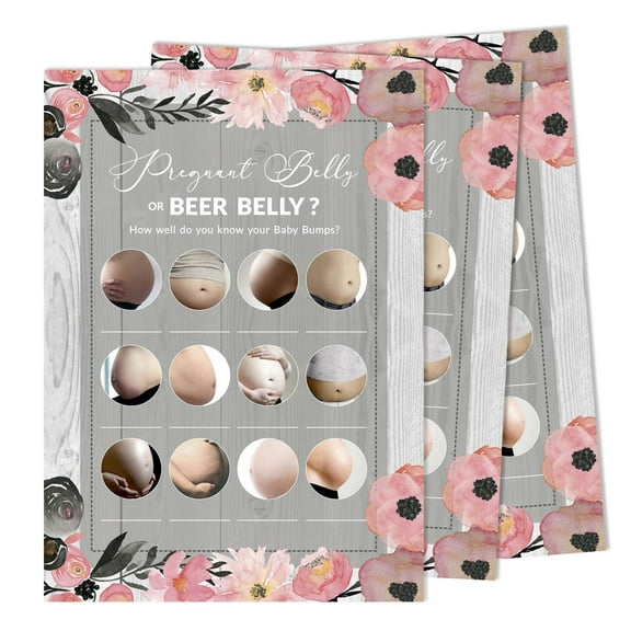 Inkdotpot Pregnant Belly Or Beer Belly Game Baby Shower Game Cards Party Supplies Activity Cards Baby Shower Gender Neutral Games Its A Boy Or Girl