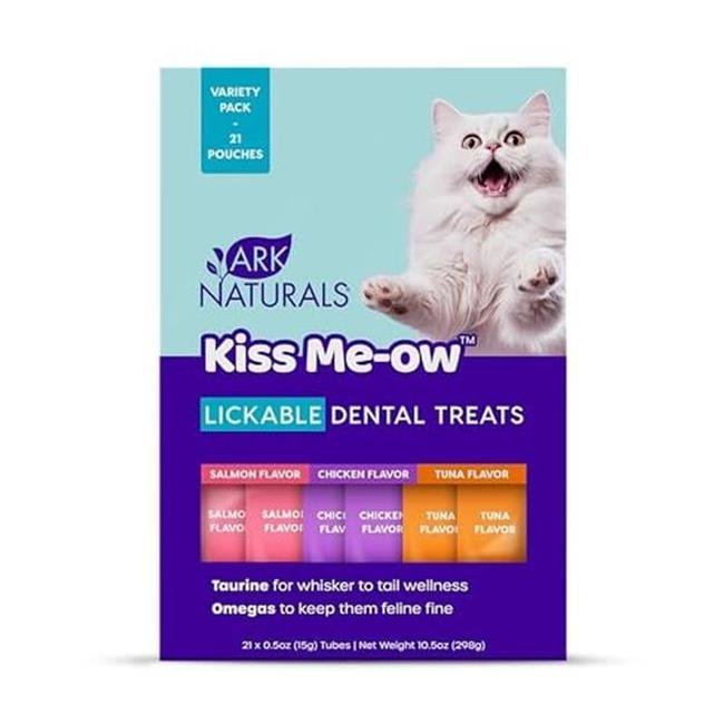 Antelope 10.5 oz Ark Naturals Kiss Me-Ow Lickable Assorted Dental Variety Pack for Cats