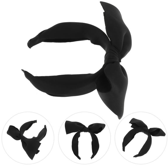 AURARMLET Big Bow Headband Black Sponge Fabric Stylish Decorative for All Hair Types