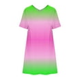 thumbnail image 3 of Puntoco Vestido De Manga Corta Con Cuello En V, Vestido De Verano De Manga Corta De Color Liso Para Mujer Rosa M, 3 of 4