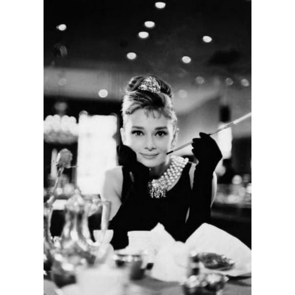 Audrey Hepburn Poster Breakfast At Tiffany'S Art Poster 24x36 Multi-Color Square Adults Poster Time