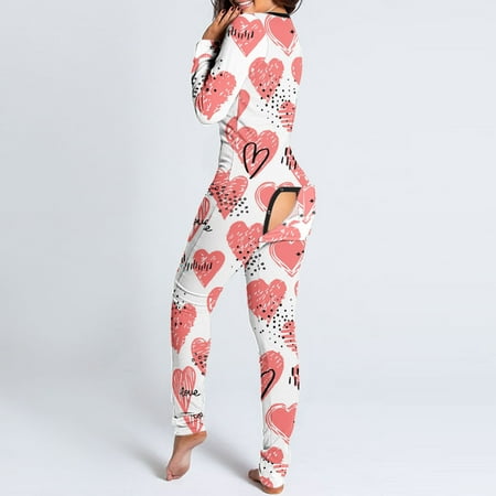 

2PC Rompers For Women Summer Pajamas Women s Button-Down Print Functional Buttoned Flap Adults Romper Jumpsuit