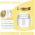 thumbnail image 4 of 60 Pcs 3 Oz Plastic Mini Jars with Lids Wide Mouth Mason Canning Jars with Labels Small Clear Containers Bulk for Spice, Jam, Jelly, Honey, Herb Wedding Shower Party Favors (Gold), 4 of 6