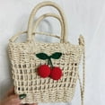 thumbnail image 2 of LinYooLi New Cherry Straw Bag Female Cute Seaside Vacation Beach Bag Shoulder Cross Small Fresh Shoulder Woven Female Bag, 2 of 5