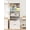 WHITE, variant on HARIPUL 71” H Kitchen Pantry Cabinet, 4-Tier Farmhouse Storage Cabinet with Barn Doors, 2 Drawers, Adjustable Shelf, Freestanding Cupboard for Kitchen, Living Room, Bathroom