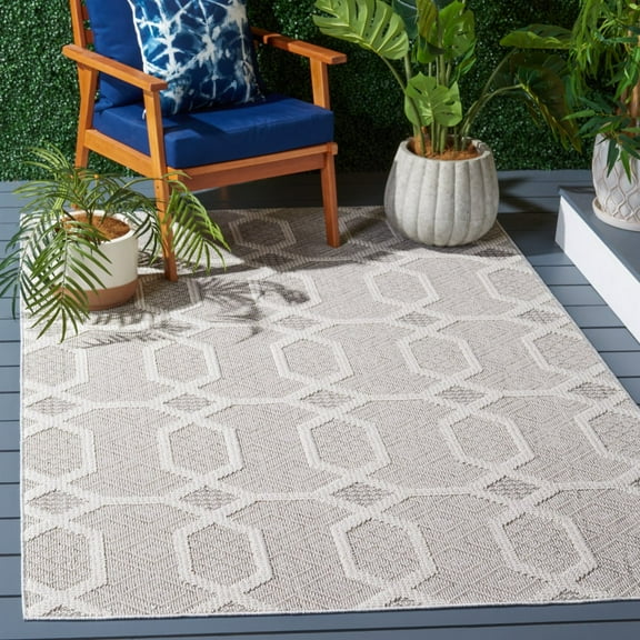 SAFAVIEH Global Guliana Geometric Area Rug, Grey/Ivory, 5'3" x 7'6"