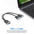 thumbnail image 3 of 15 Pin VGA Male to 2 Female Y Splitter Cable Monitor Adapter for PC TV, 3 of 6