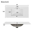 thumbnail image 4 of Bathroom Vanity with Sink, Freestanding Bathroom Sink Vanity with 3 Drawers & Soft-Close Door, Solid Wood Bathroom Cabinet with Ceramic Basin for Small Space (White & 36"), 4 of 9