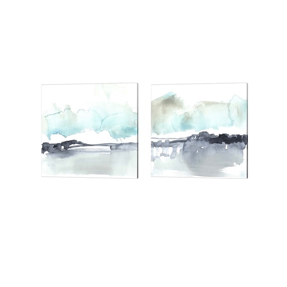 Snow Line A by Jennifer Goldberger Canvas Art Set of 2 14 inch X 14 inch Each