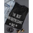 thumbnail image 3 of "The Best Antidepressant Has Four Paws" Quote Women Black T-Shirt, Female Large, 3 of 4